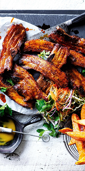 Spare ribs au miel et aux quartiers de pommes de terre