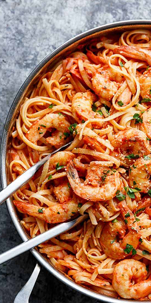 Tagliatelles aux scampis