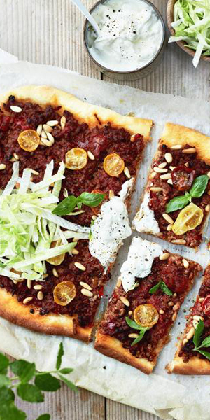 Pizza turque à l’agneau haché